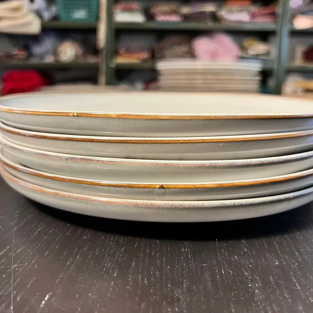 Ikea GLADELIG (5) Gray Stoneware Dinner Plates 10